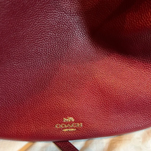 Gently used: Coach Pebble Leather Sutton Hobo, color Deep Red - Picture 11 of 15